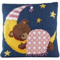 Borduurpakket - Kussenpakket Teddy Girl