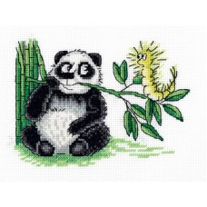Borduurpakket Panda - Kruissteekpakket met telpatroon 