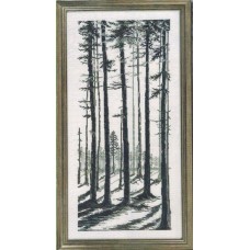 Borduurpakket Grijs en Zwart Bomen
