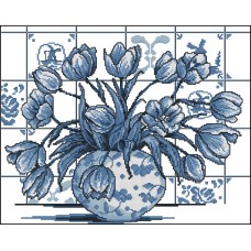Borduurpakket Borduurpakket Indigo Tulpen