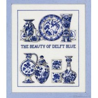 ACTIE: Borduurpakket  met telpatroon - Beauty Of Delft Blue