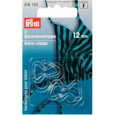 Bikinisluiting transparant 12 mm  - 2 sluitingen voor badkleding