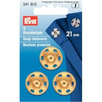 Drukknopen vernaaibaar goud 21mm - 3 stuks