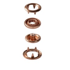 Drukknopen Jersey Tandring 10mm - Startverpakking 10 stuks - KOPER