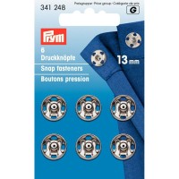 Drukknopen vernaaibaar zilver 13mm - 6 stuks 