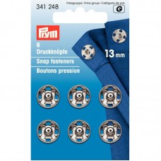 Drukknopen vernaaibaar zilver 13mm - 6 stuks 