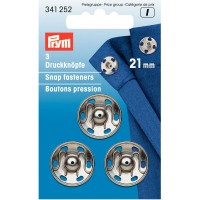 Drukknopen vernaaibaar zilver 21mm - 3 stuks