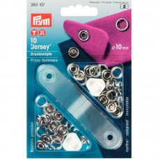 Drukknopen Jersey Tandring 10mm - Startverpakking 10 stuks - ZILVER