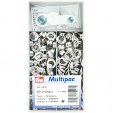 Ringen en Schijven 11 mm Zilverkleurig - Multipack 120 zeilringen