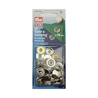 Drukknopen sport en camping 15mm - Navulling 10 stuks - ZILVER