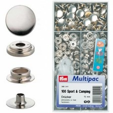 Drukknopen sport en camping 15mm - Grootverpakking 100 stuks - ZILVER