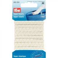 OPRUIMING: Super Elastiek 7 mm Wit - 5 meter - OP=OP