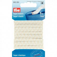 OPRUIMING: Super Elastiek 7 mm Wit - 5 meter - OP=OP