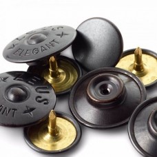 Vrijgezellenknopen zwart - 4 metalen knopen zonder naaien