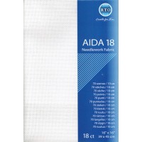 Borduurstof Aïda 18 count - 39 x 45cm Wit