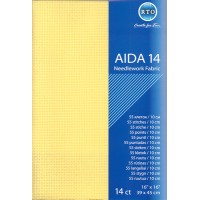 Borduurstof Aïda 14 count - 39 x 45cm Geel