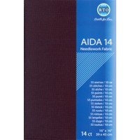 Borduurstof Aïda 14 count - 39 x 45cm Zwart 