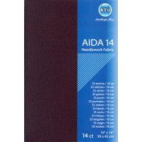 Borduurstof Aïda 14 count - 39 x 45cm Zwart