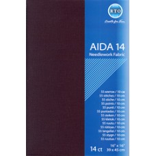 Borduurstof Aïda 14 count - 39 x 45cm Zwart