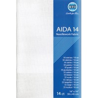 Borduurstof Aïda 14 count - 39 x 45cm Wit 