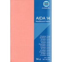 Borduurstof Aïda 14 count - 39 x 45cm Zalm