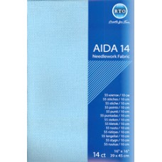 Borduurstof Aïda 14 count - 39 x 45cm Lichtblauw