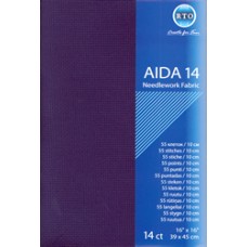 Borduurstof Aïda 14 count - 39 x 45cm Donkerblauw 