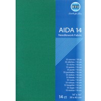 Borduurstof Aïda 14 count - 39 x 45cm Groen