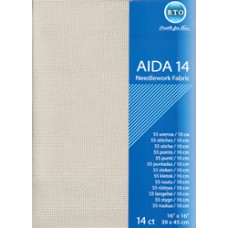 Borduurstof Aïda 14 count - 39 x 45cm Grijs