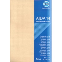 Borduurstof Aïda 14 count - 39 x 45cm Beige