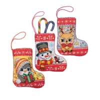 Borduurpakket KERST - 3 Kerstsokken