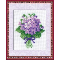 Goedkoop borduurpakket met telpatroon - Viooltjes - OP=OP