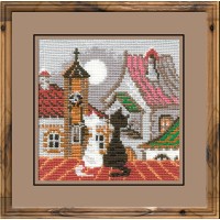 Goedkoop borduurpakket met telpatroon - 2 Katten - OP=OP