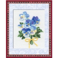 Goedkoop borduurpakket met telpatroon - Boeketje bloemen 