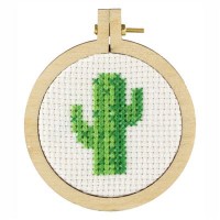 Borduurpakketje voor beginners -  Cactus inclusief borduurring 5cmØ