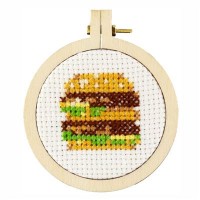 Borduurpakketje voor beginners -  Big Mac inclusief borduurring 5cmØ