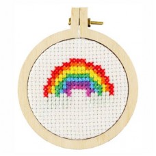 Borduurpakketje voor beginners -  Regenboog inclusief borduurring 5cmØ