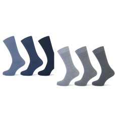 VOORDELIG: 6 Paar Herensokken - 75% katoen BLAUW / GRIJS