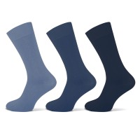 3 Paar Herensokken - 75% katoen BLAUW