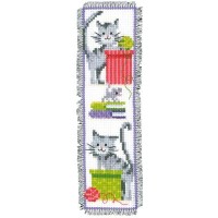 Borduurpakket - Boekenlegger Nieuwsgierige katten
