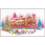 Borduurpakket met telpatroon - Kerstlocomotief