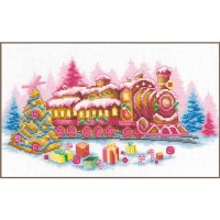 Borduurpakket met telpatroon - Kerstlocomotief