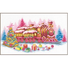Borduurpakket met telpatroon - Kerstlocomotief