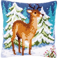 Vervaco Borduurpakket - Kussenpakket Hert in de winter