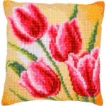 Borduurpakket Kussenpakket - Voorbedrukt pakket Tulpen