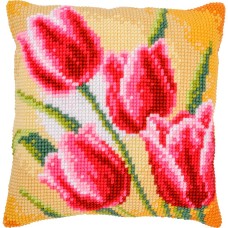 Borduurpakket Kussenpakket - Voorbedrukt pakket Tulpen