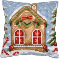 Vervaco Borduurpakket - Kussenpakket Peperkoek Huisje
