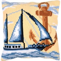 Vervaco Borduurpakket - Kussenpakket Zeilboot