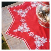 Borduurpakket Tafelkleed - Bedrukt borduurkleed Kerstboom