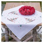 Borduurpakket Tafelkleed - Bedrukt borduurkleed Versierde Kerstboom